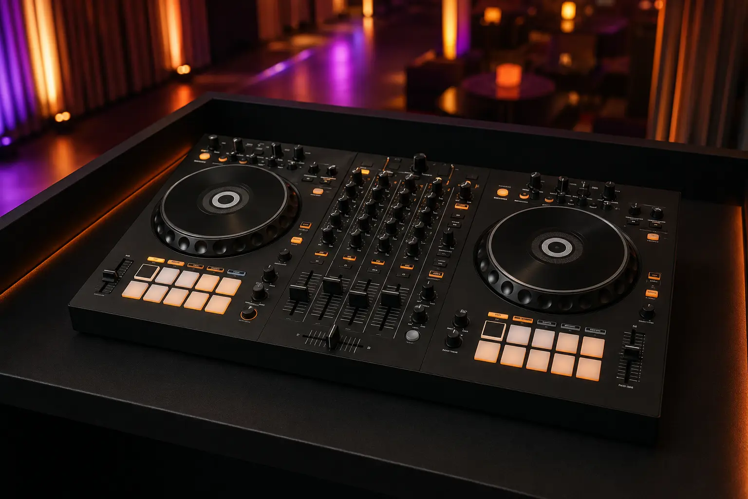 Contrôleur DJ sur une régie